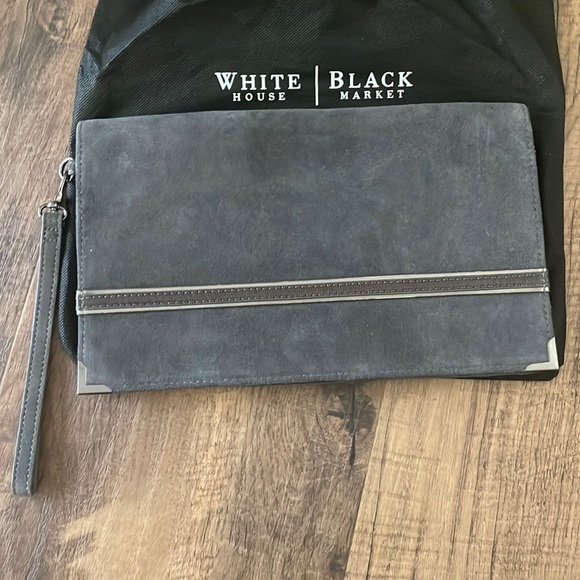 Suede Clutch Wristlet White House Black Market EUC